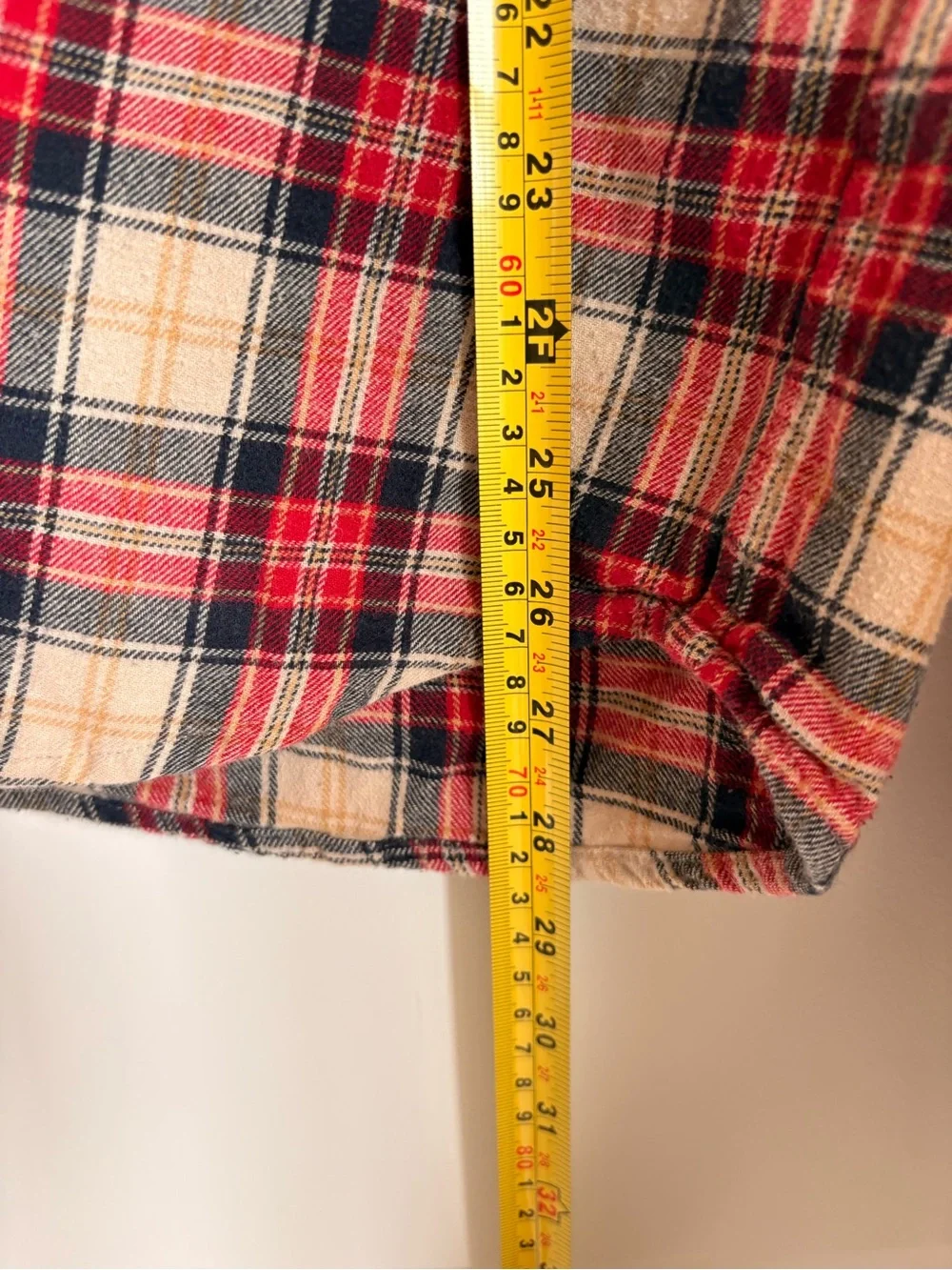 J. Crew Red and Cream Plaid Long-Sleeve Button-Down Shirt